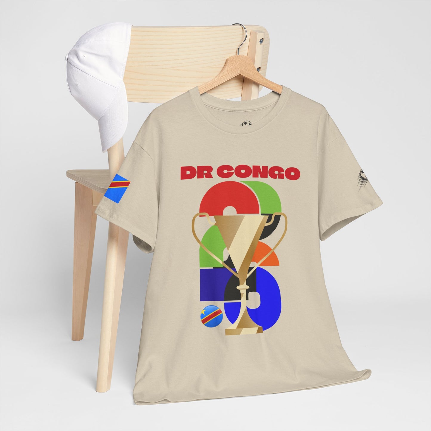 DR Congo Football T-Shirt - Unisex DR Congo Soccer Fan Tee with Flag (2026)