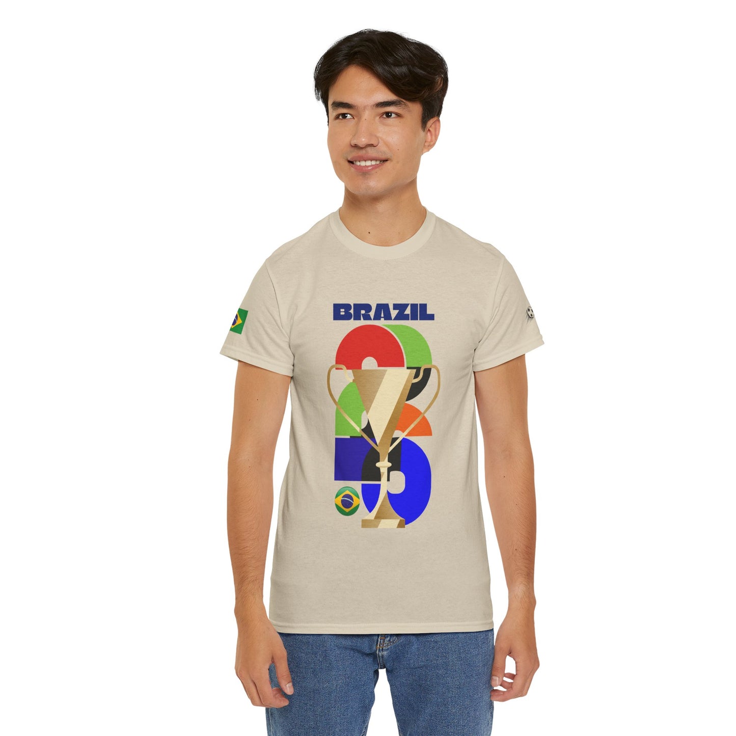 Brazil Football T-Shirt - Unisex Brazil Soccer Fan Tee with Flag (2026)