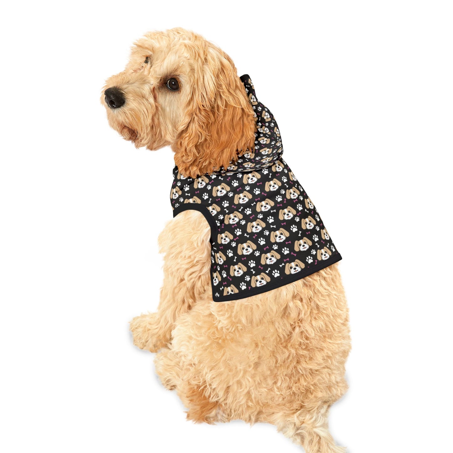 Shitzu Bone and Paw Print Pet Hoodie - Dog Lover Gift, Animal Print Sweatshirt, Puppy Paw Print Hoodie, Cute Dog Design Pullover, Pet Owner