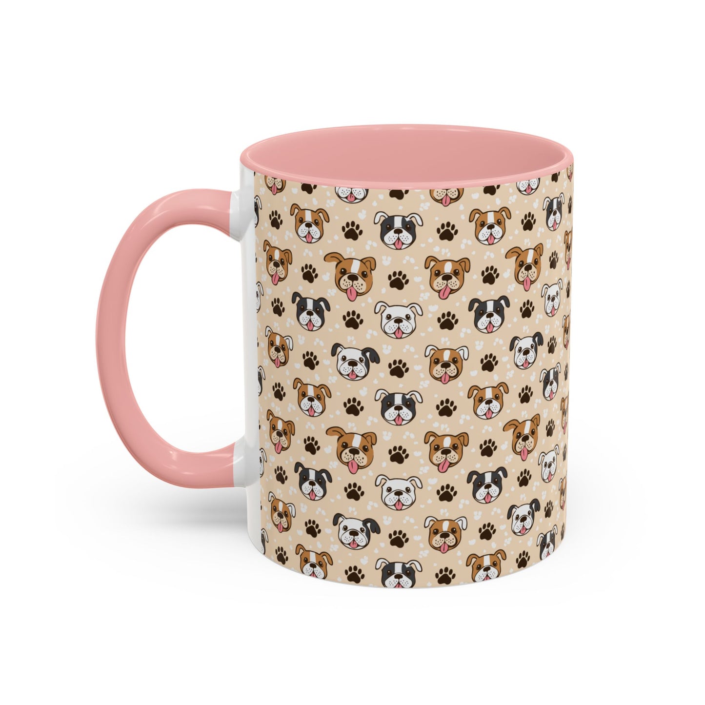 Coffee Mug, English Bulldog and Paw Print Print, Dog Lover Gift, Animal Lover, Pet Owner, Cute Mug, Ceramic Cup