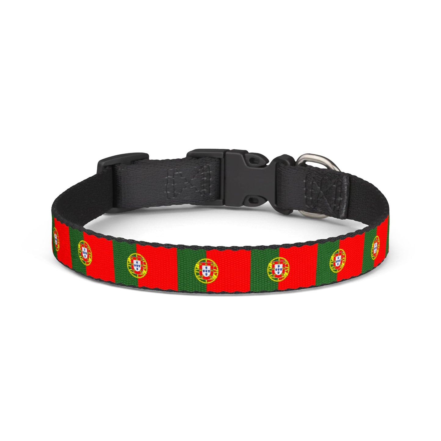 Portugal Soccer Dog Collar — Portuguese Flag Grid Clip-On Pet Collar, Fan Gear