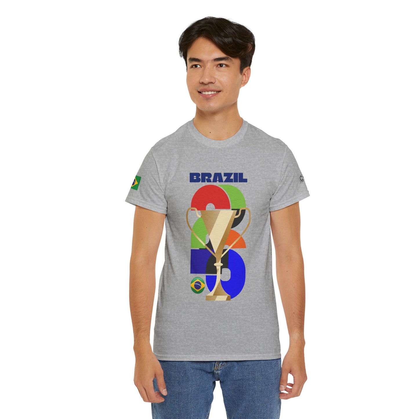 Brazil Football T-Shirt - Unisex Brazil Soccer Fan Tee with Flag (2026)