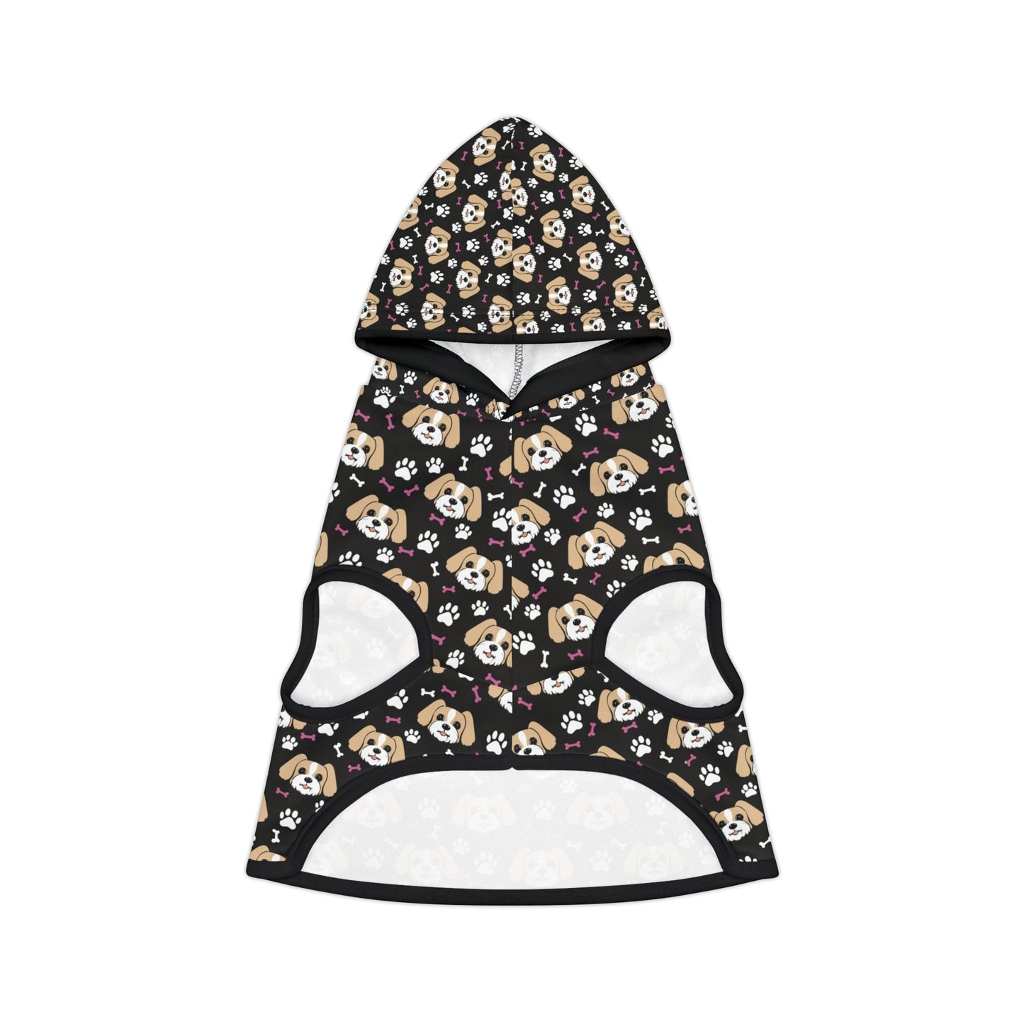 Shitzu Bone and Paw Print Pet Hoodie - Dog Lover Gift, Animal Print Sweatshirt, Puppy Paw Print Hoodie, Cute Dog Design Pullover, Pet Owner