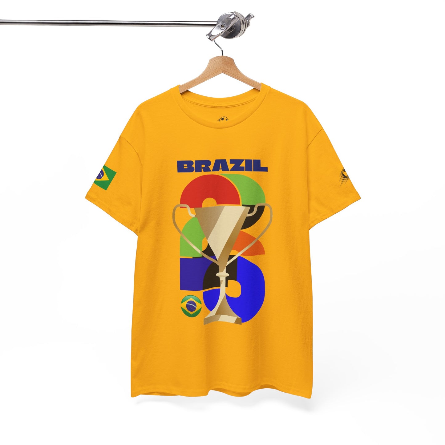 Brazil Football T-Shirt - Unisex Brazil Soccer Fan Tee with Flag (2026)