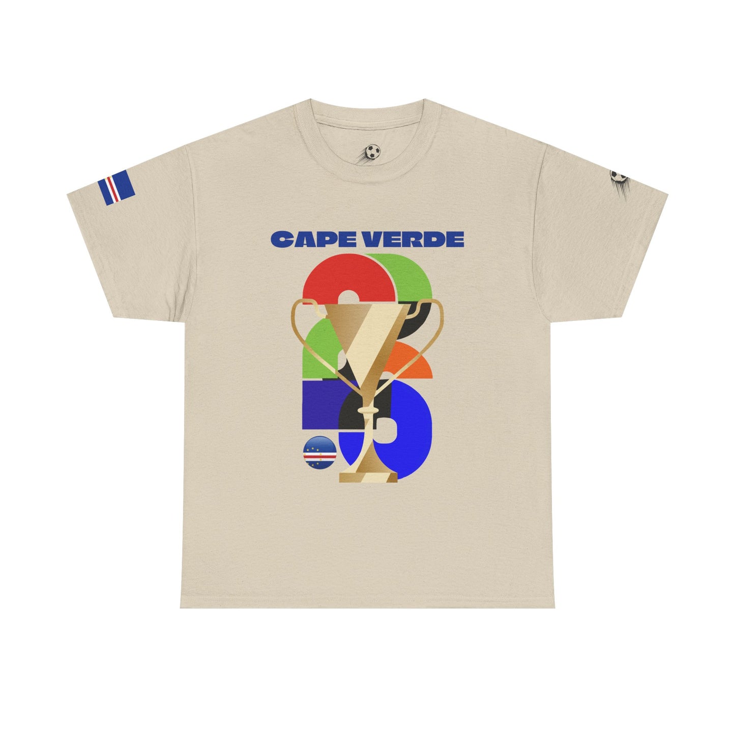 Cape Verde Football T-Shirt - Unisex Cape Verde Soccer Fan Tee with Flag (2026)