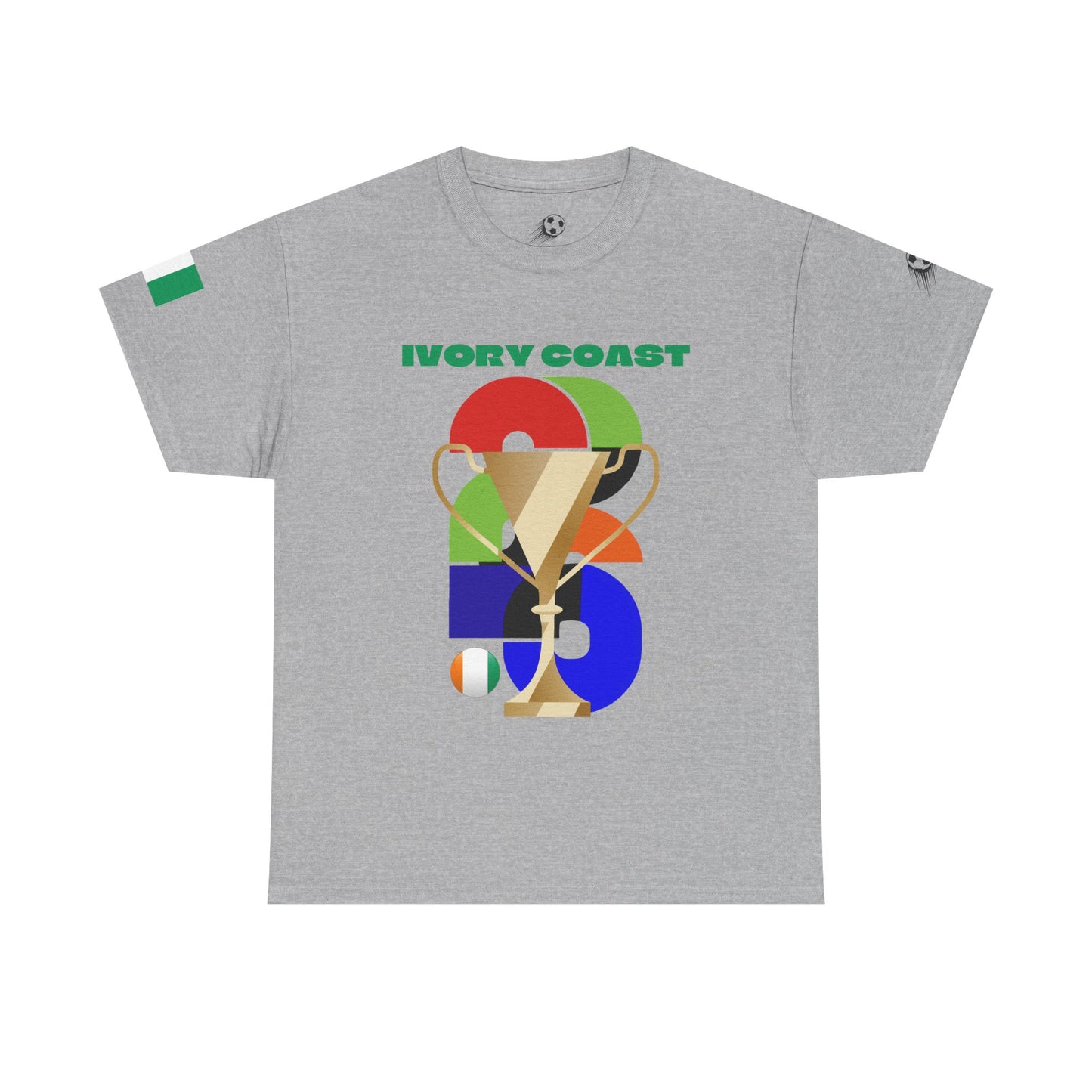 Ivory Coast Football T-Shirt - Unisex Ivory Coast Soccer Fan Tee with Flag (2026)