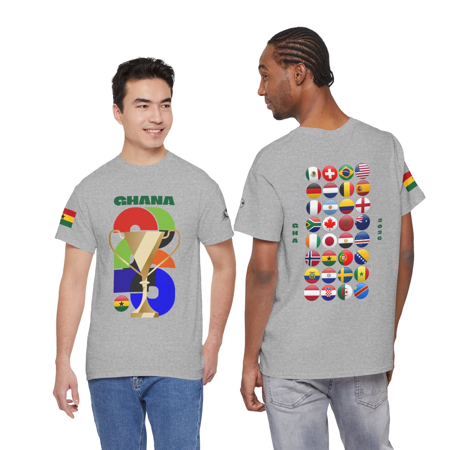 Ghana Football T-Shirt - Unisex Ghana Soccer Fan Tee with Flag (2026)