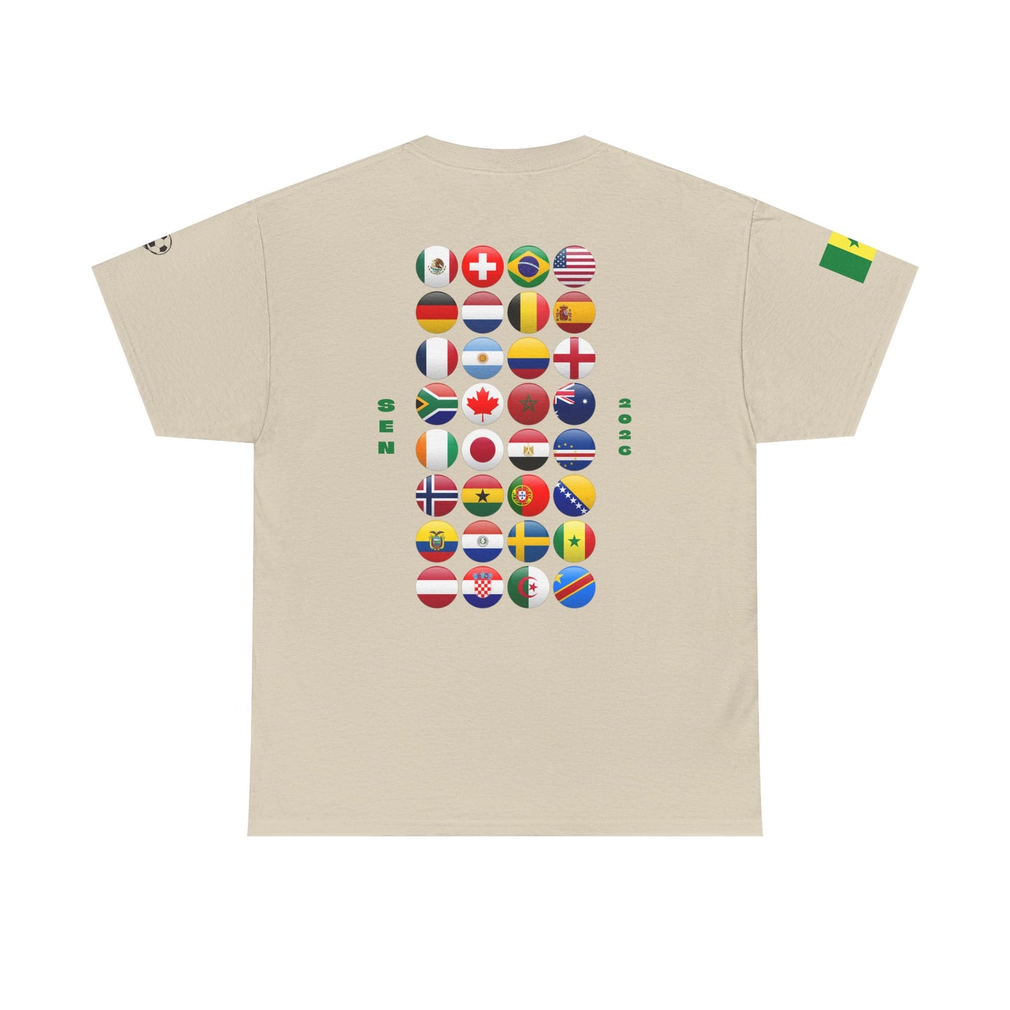 Senegal Football T-Shirt - Unisex Senegal Soccer Fan Tee with Flag (2026)