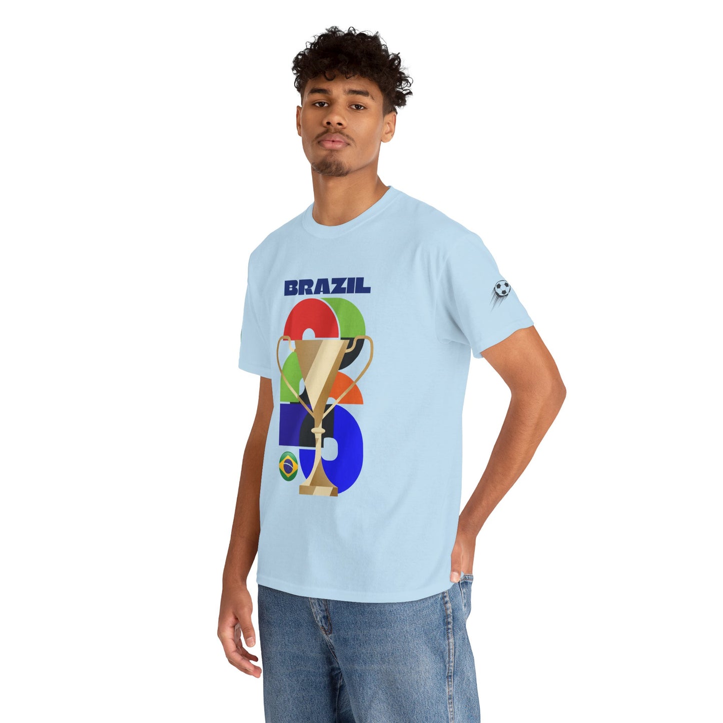 Brazil Football T-Shirt - Unisex Brazil Soccer Fan Tee with Flag (2026)