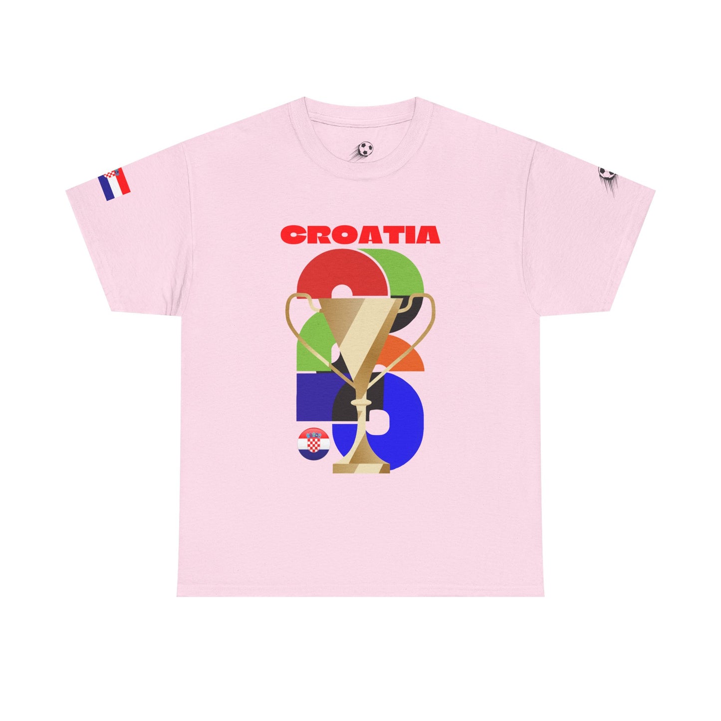 Croatia Football T-Shirt - Unisex Croatia Soccer Fan Tee with Flag (2026)