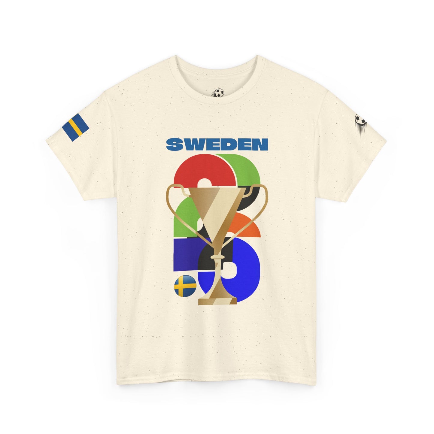 Sweden Football T-Shirt - Unisex Sweden Soccer Fan Tee with Flag (2026)