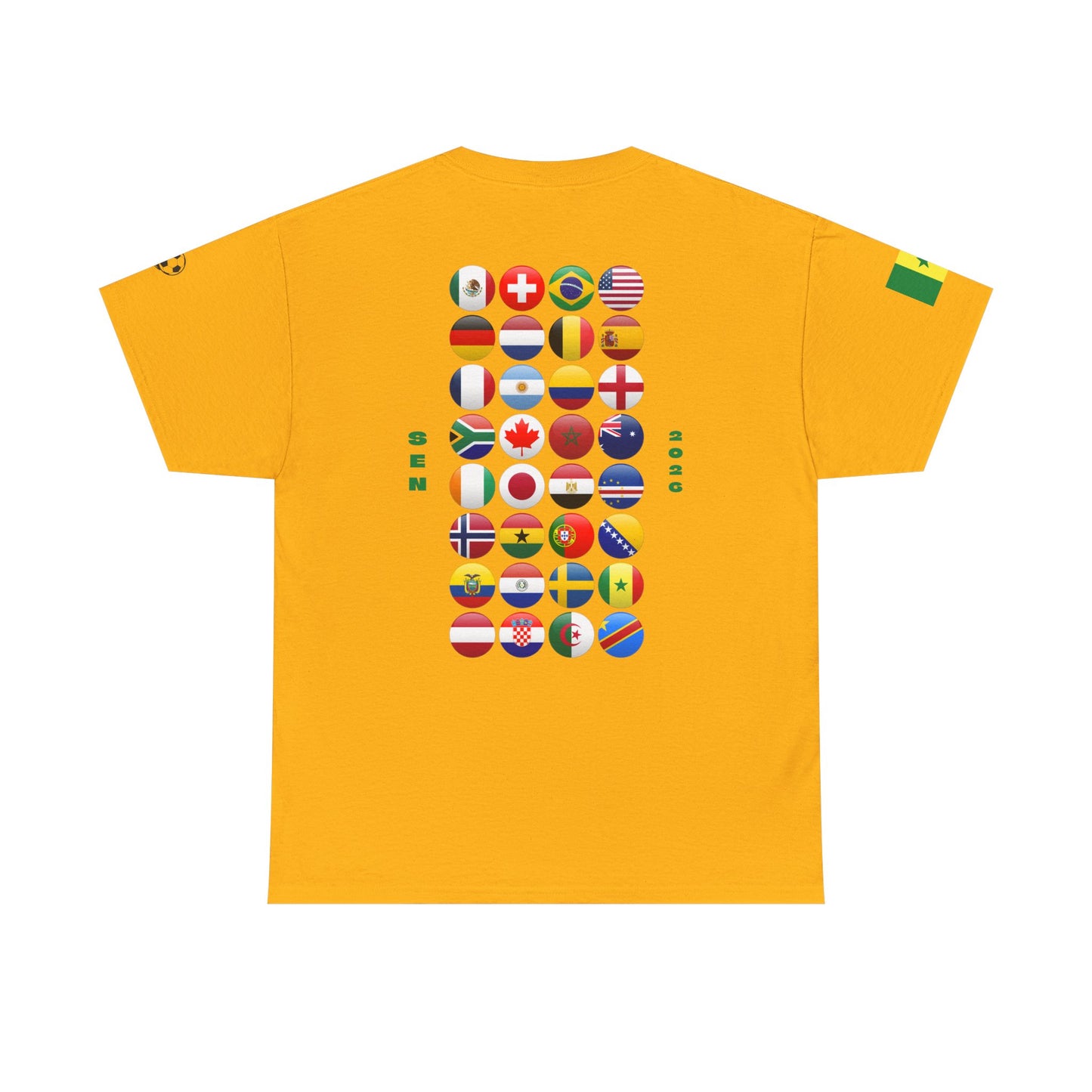 Senegal Football T-Shirt - Unisex Senegal Soccer Fan Tee with Flag (2026)