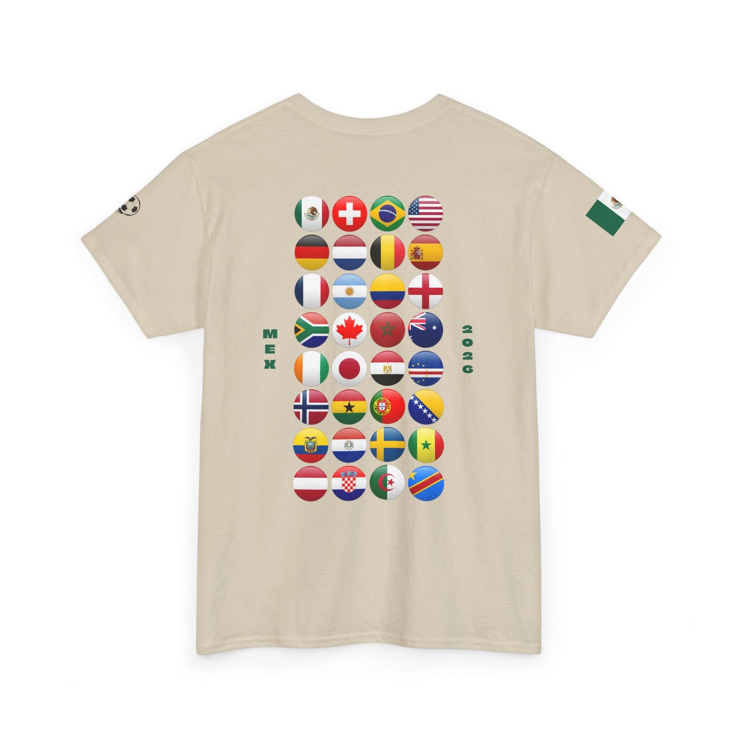 Mexico Football T-Shirt - Unisex Mexico Soccer Fan Tee with Flag (2026)