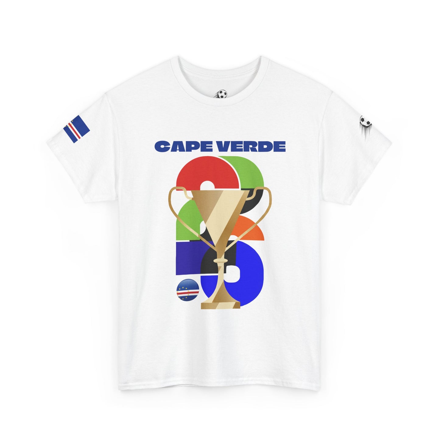 Cape Verde Football T-Shirt - Unisex Cape Verde Soccer Fan Tee with Flag (2026)