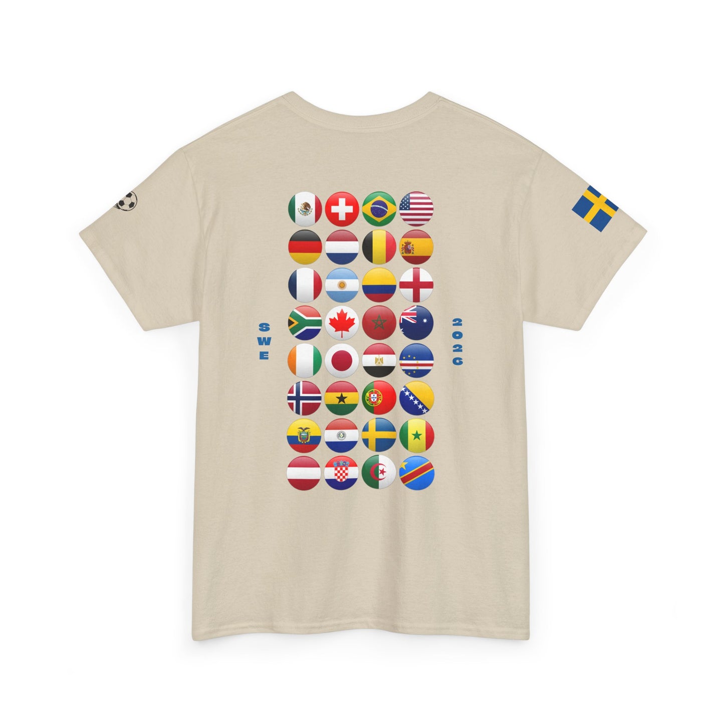 Sweden Football T-Shirt - Unisex Sweden Soccer Fan Tee with Flag (2026)