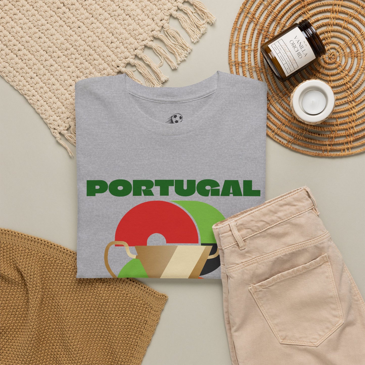 Portugal Football T-Shirt - Unisex Portugal Soccer Fan Tee with Flag (2026)