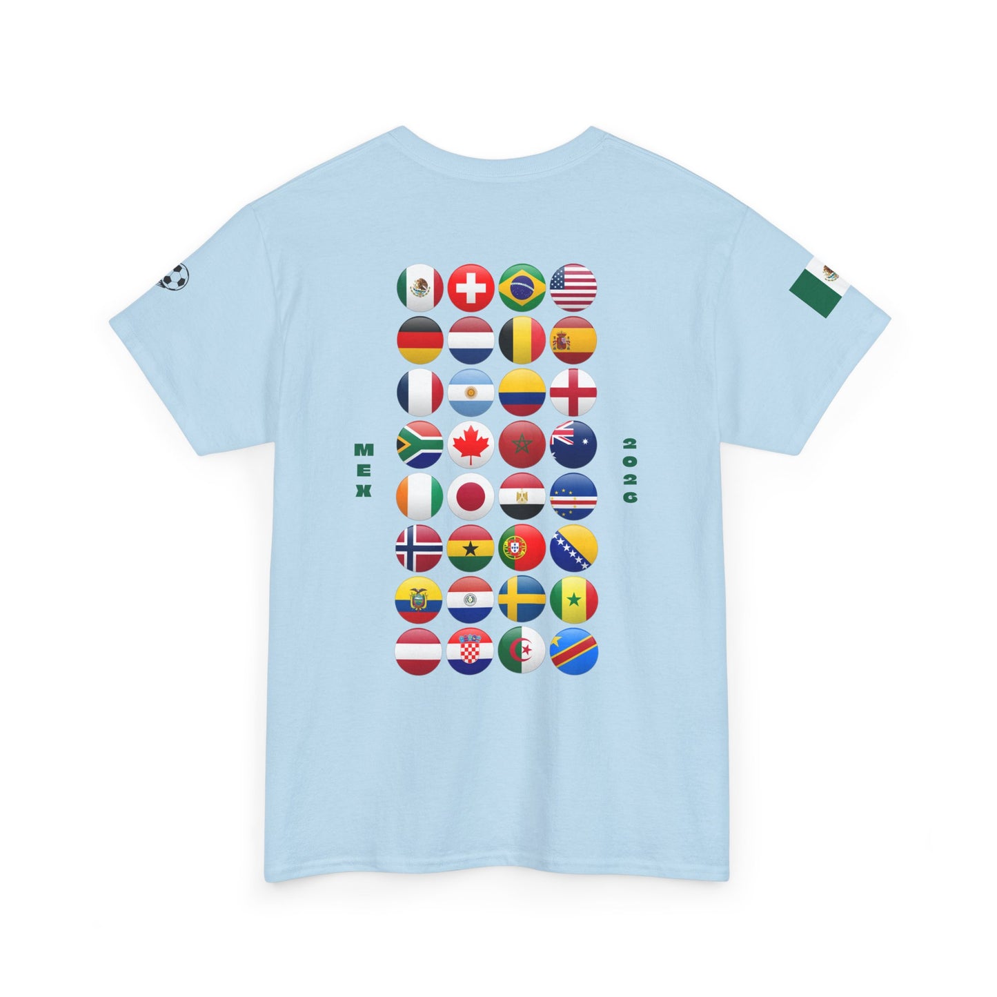 Mexico Football T-Shirt - Unisex Mexico Soccer Fan Tee with Flag (2026)