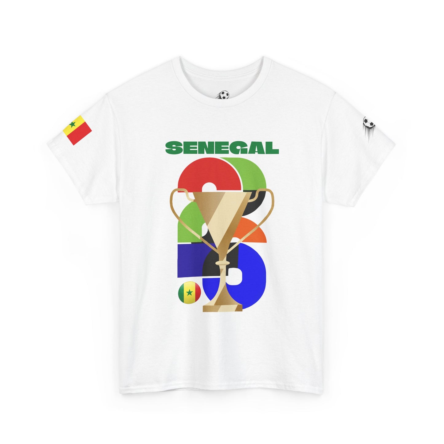 Senegal Football T-Shirt - Unisex Senegal Soccer Fan Tee with Flag (2026)