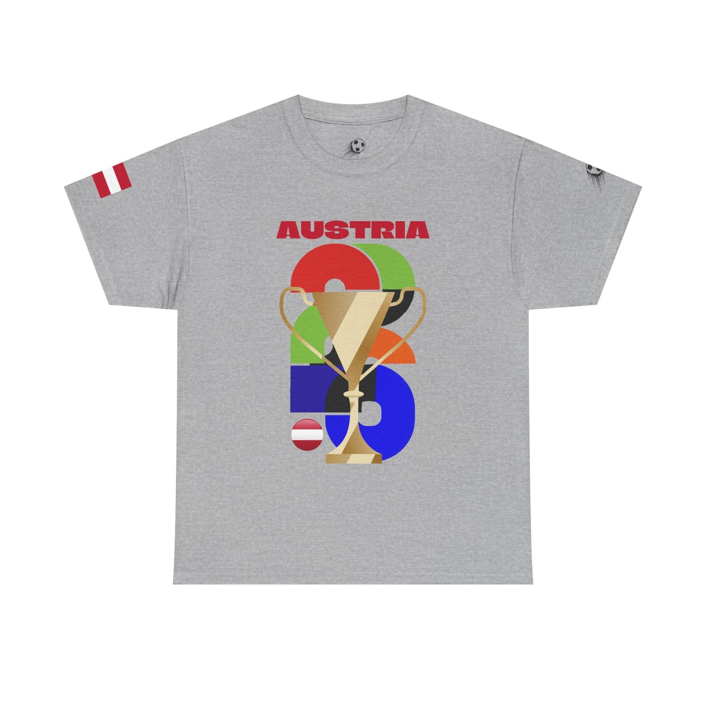 Austria Football T-Shirt - Unisex Austria Soccer Fan Tee with Flag (2026)