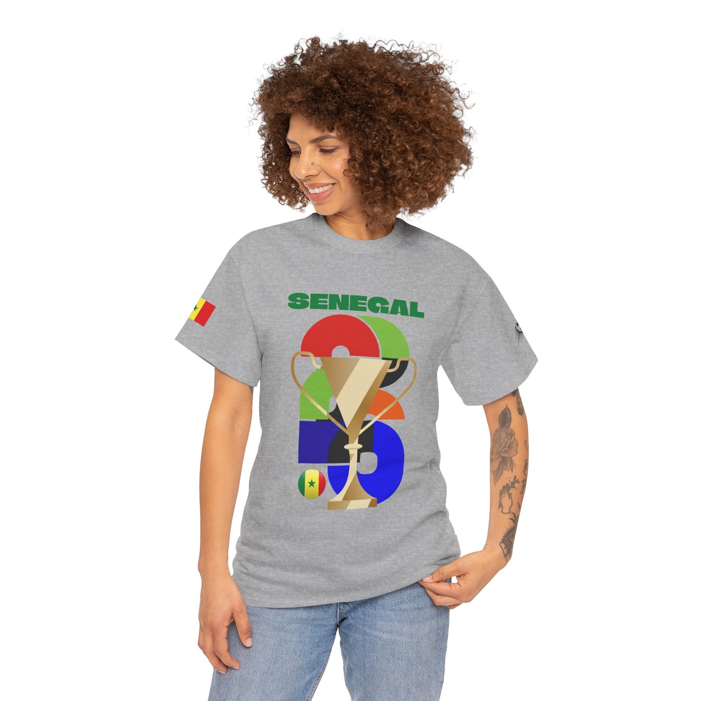 Senegal Football T-Shirt - Unisex Senegal Soccer Fan Tee with Flag (2026)