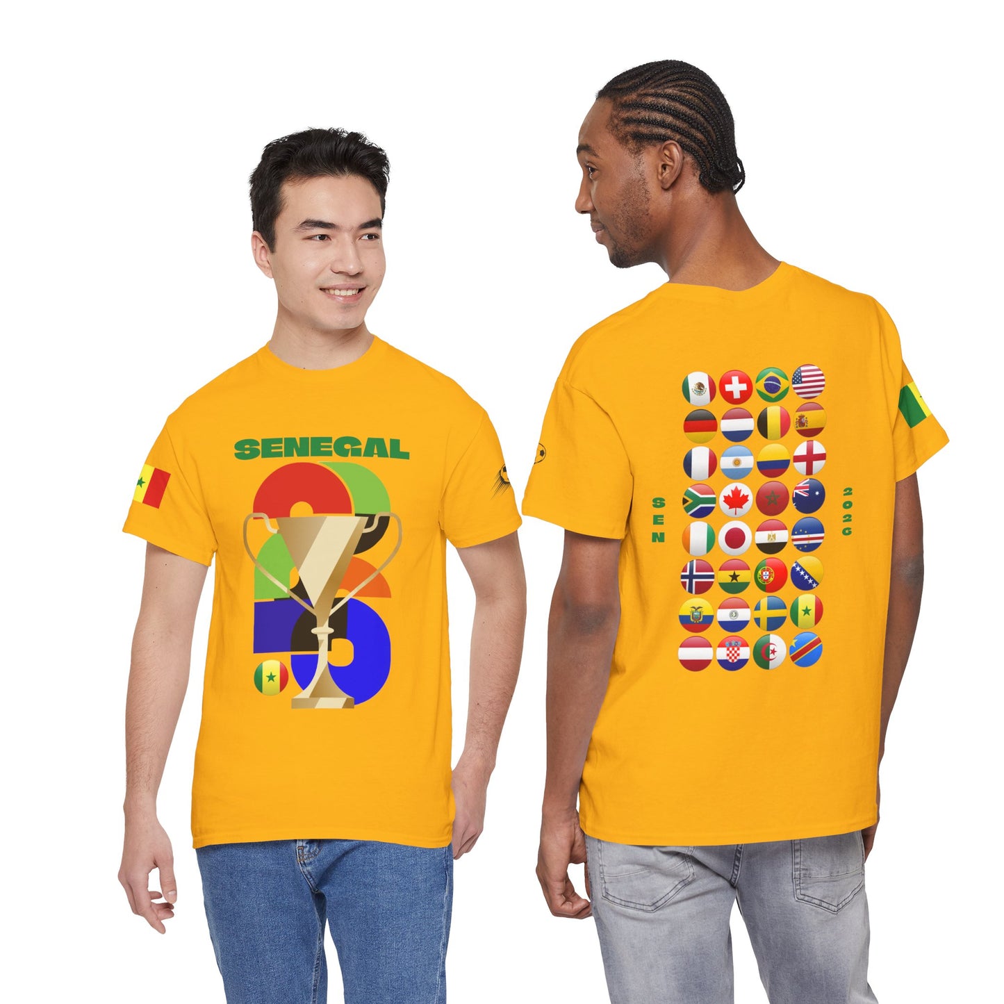 Senegal Football T-Shirt - Unisex Senegal Soccer Fan Tee with Flag (2026)