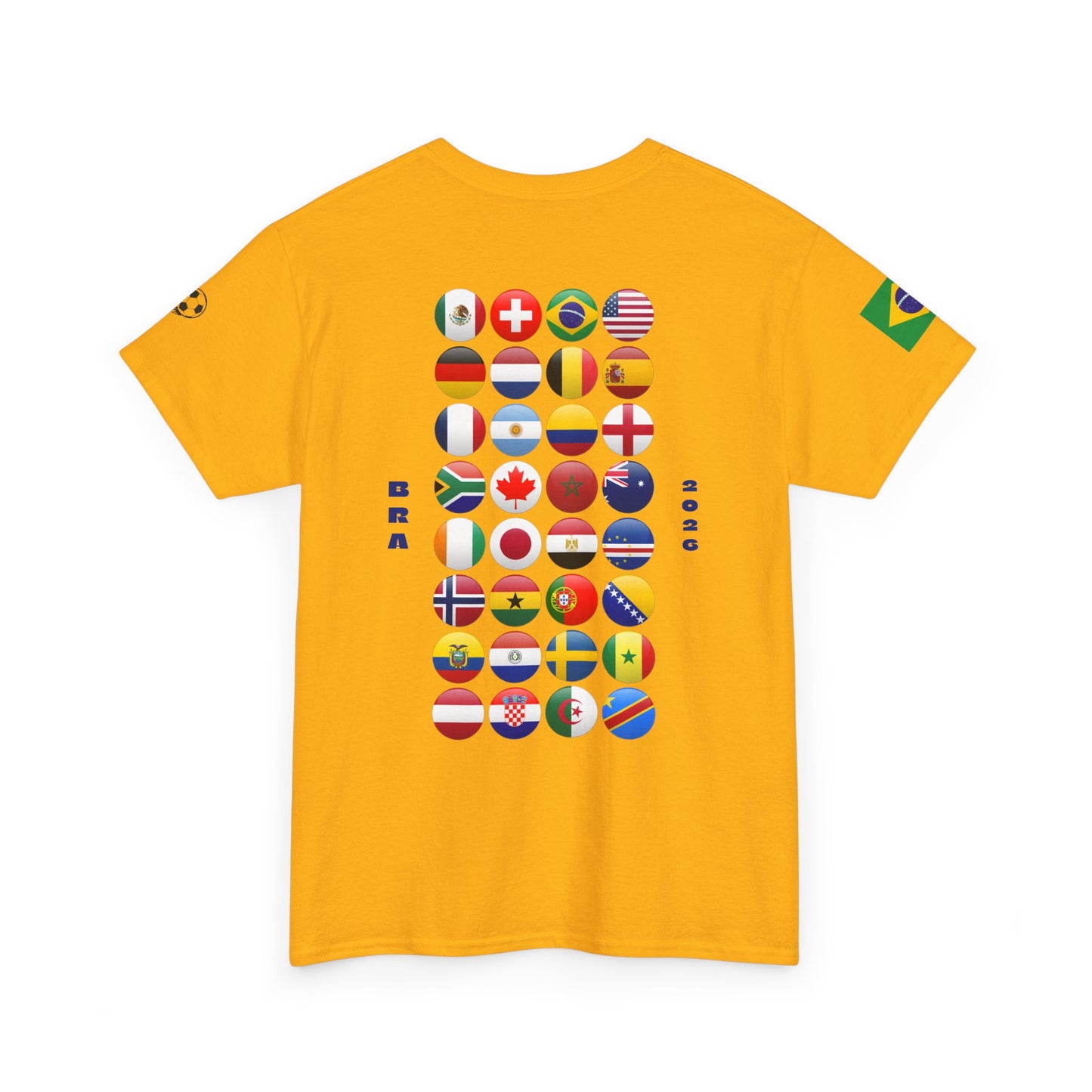 Brazil Football T-Shirt - Unisex Brazil Soccer Fan Tee with Flag (2026)