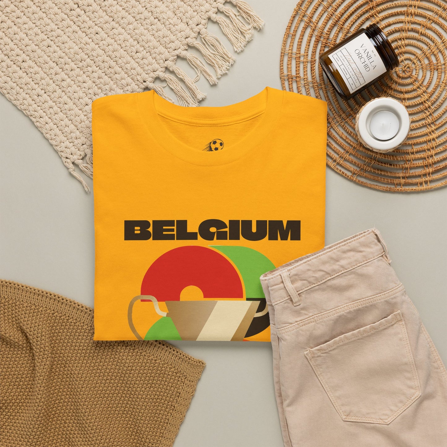 Belgium Football T-Shirt - Unisex Belgium Soccer Fan Tee with Flag (2026)
