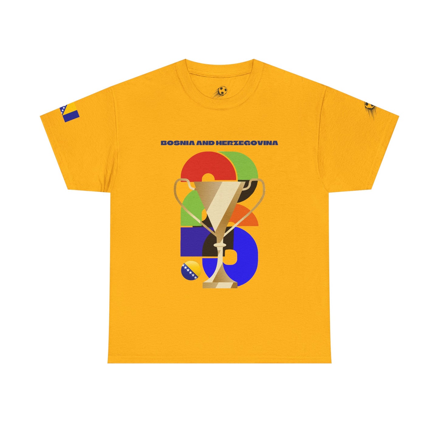 Bosnia and Herzegovina Football T-Shirt - Unisex Bosnia and Herzegovina Soccer Fan Tee with Flag (2026)