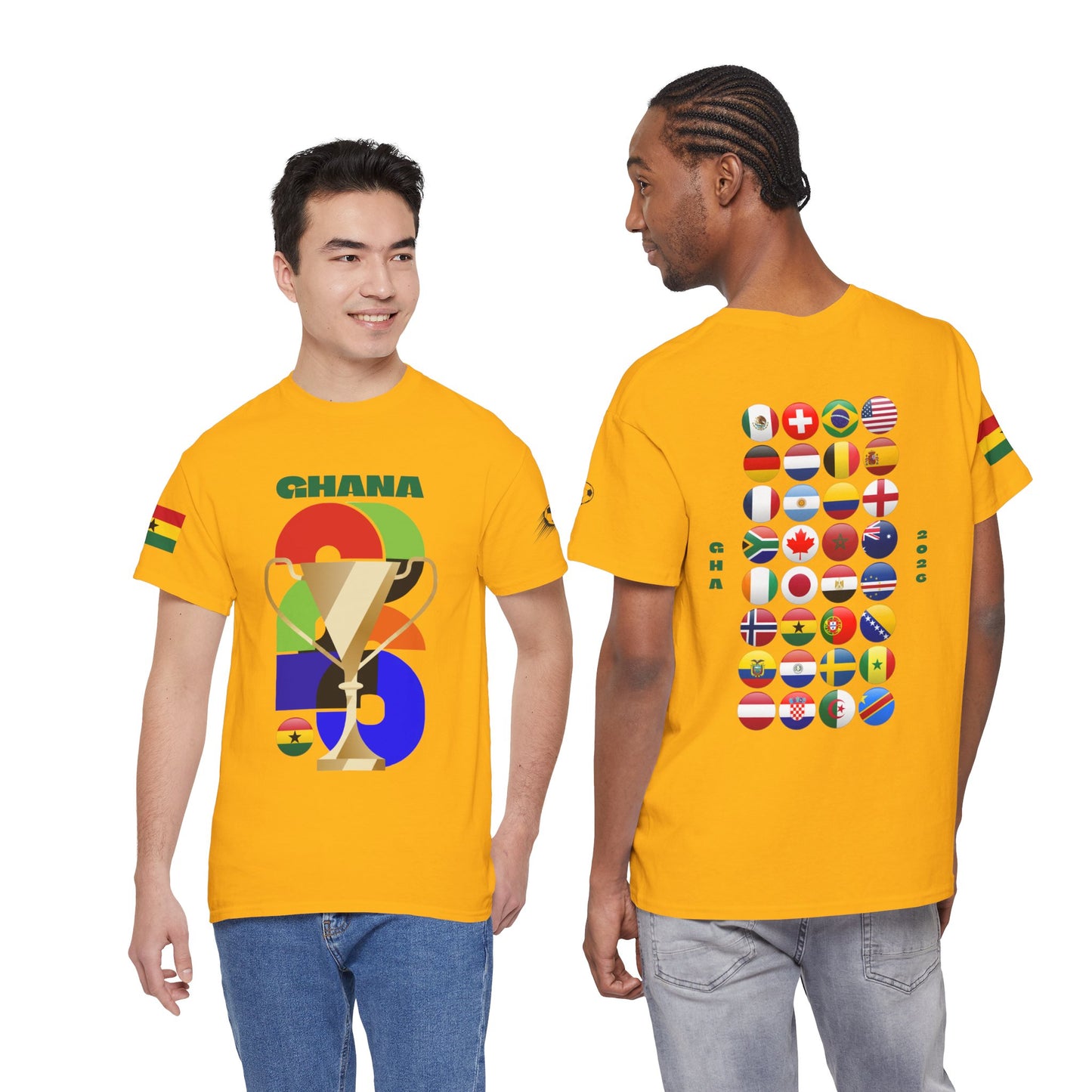 Ghana Football T-Shirt - Unisex Ghana Soccer Fan Tee with Flag (2026)