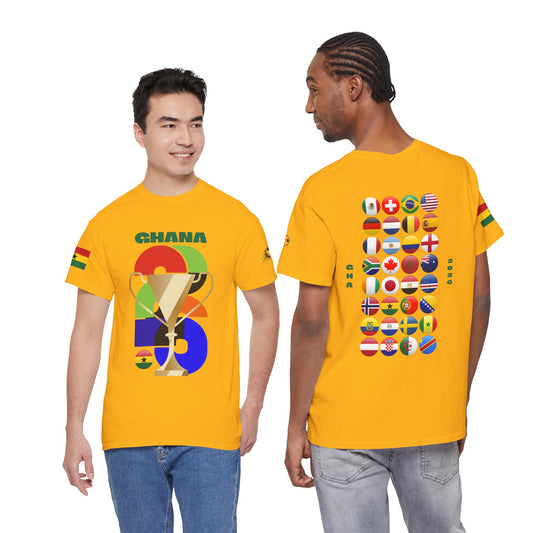 Ghana Football T-Shirt - Unisex Ghana Soccer Fan Tee with Flag (2026)