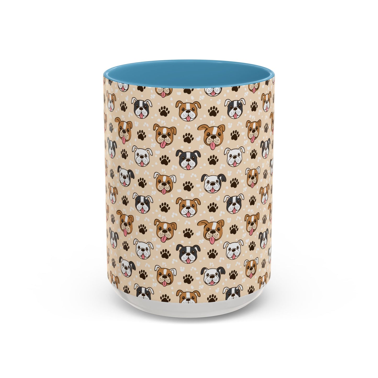 Coffee Mug, English Bulldog and Paw Print Print, Dog Lover Gift, Animal Lover, Pet Owner, Cute Mug, Ceramic Cup