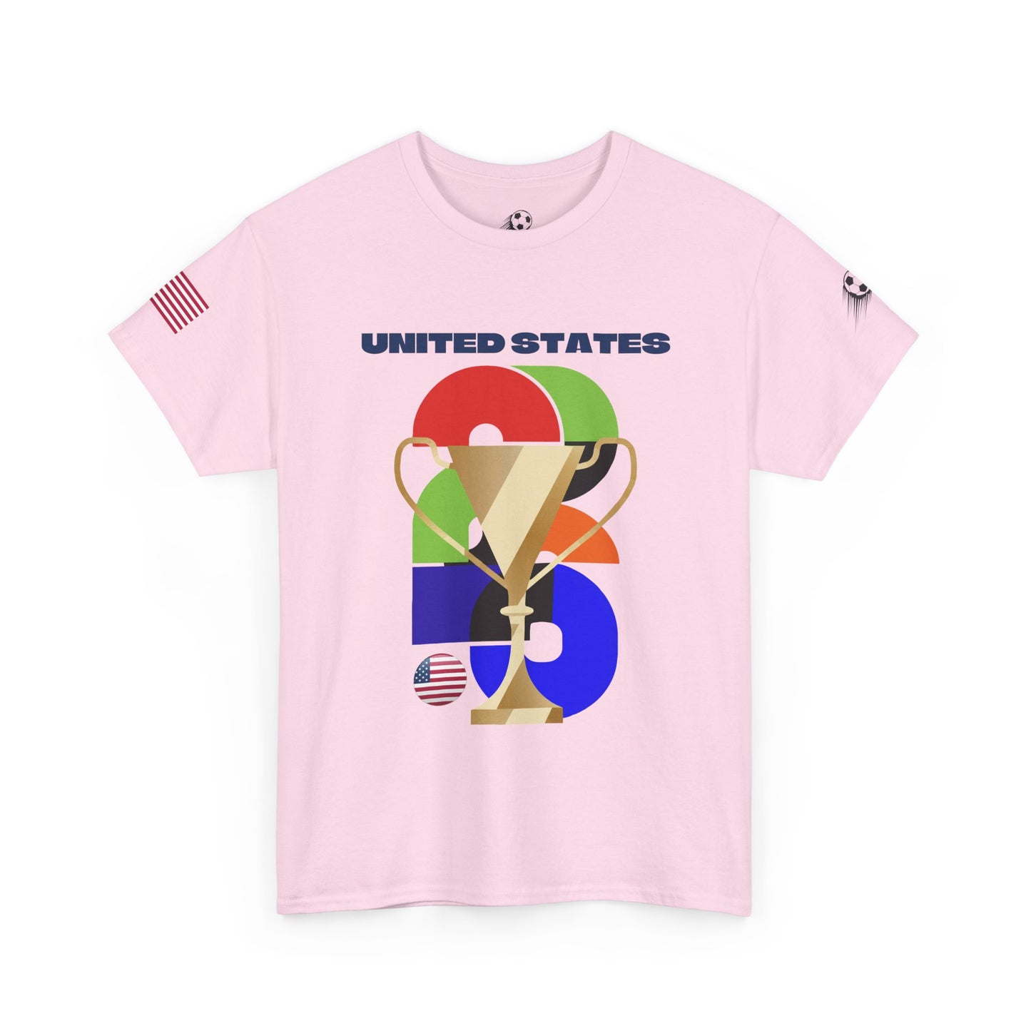 United States Football T-Shirt - Unisex United States Soccer Fan Tee with Flag (2026)