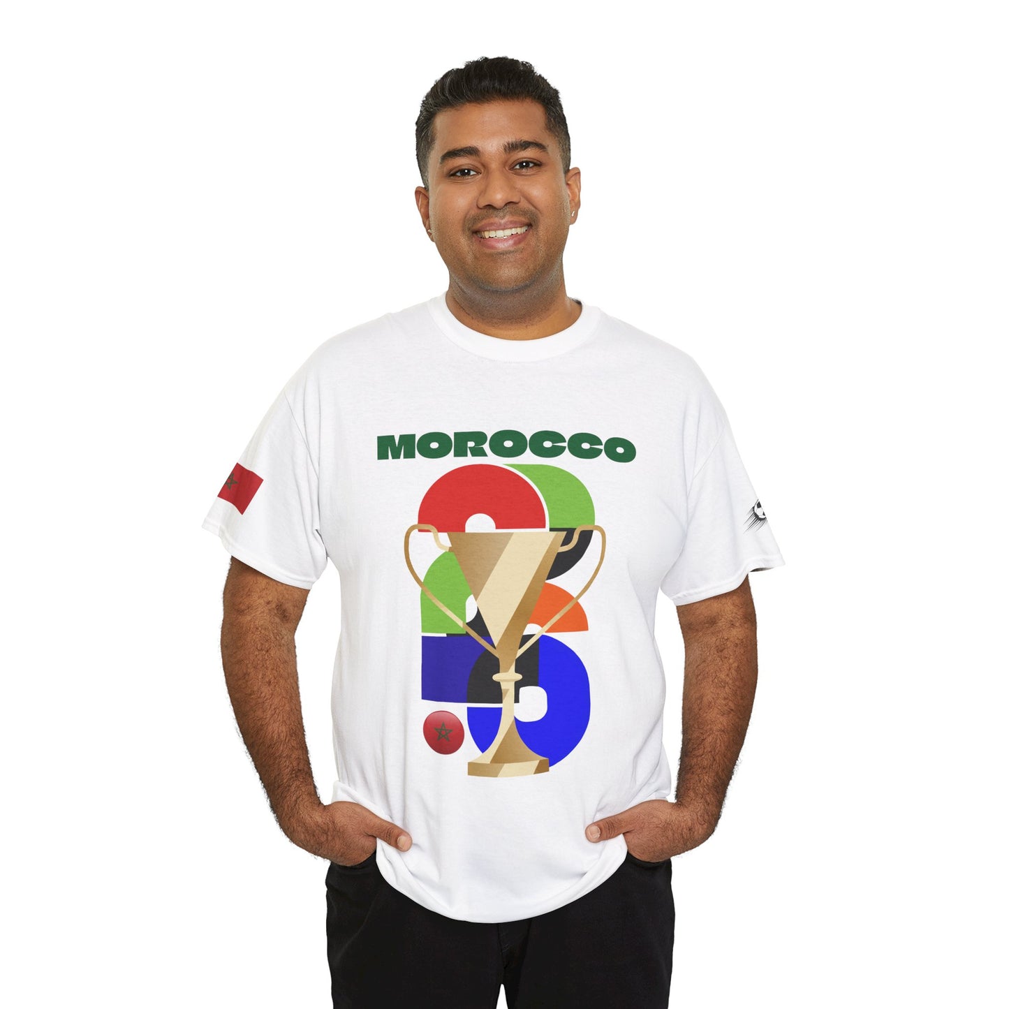 Morocco Football T-Shirt - Unisex Morocco Soccer Fan Tee with Flag (2026)