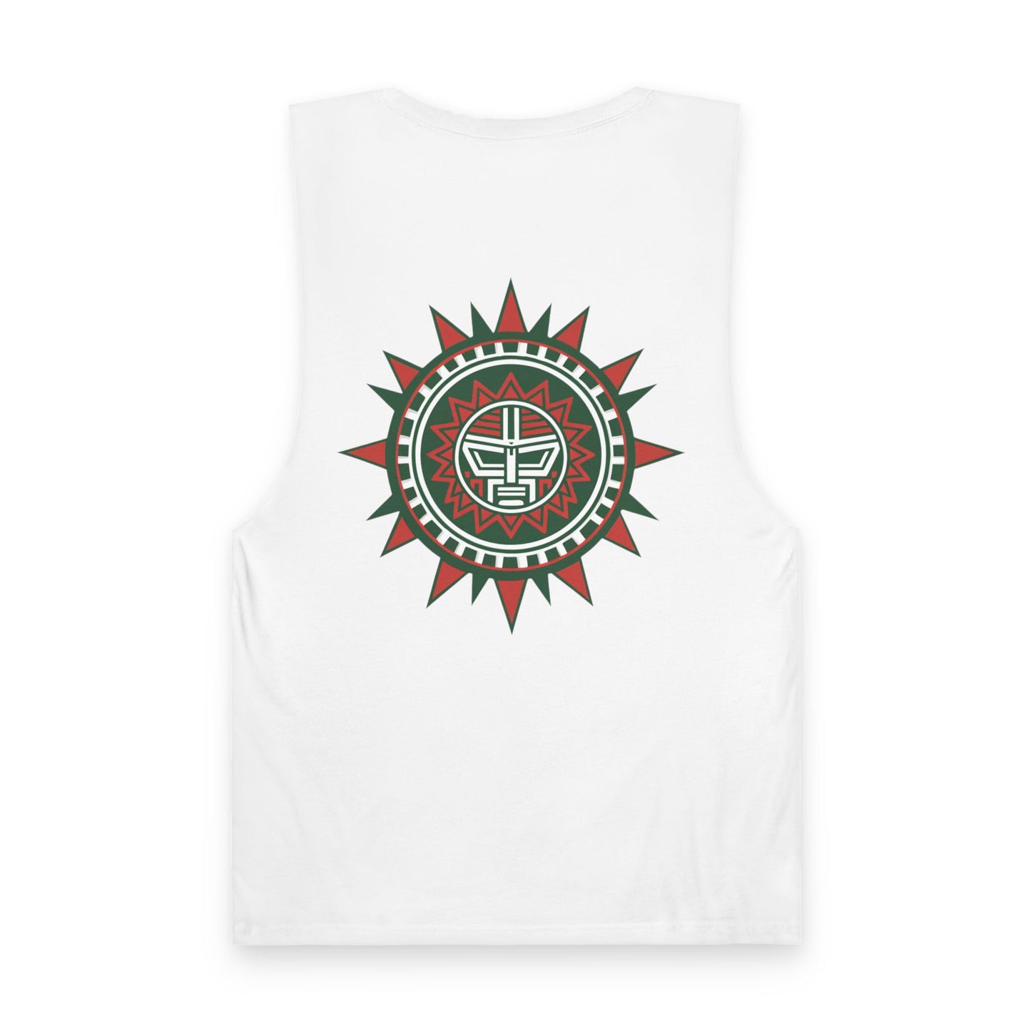 Mexico Flag Tank Top — Retro Mexico Text & Aztec Sun Back Graphic