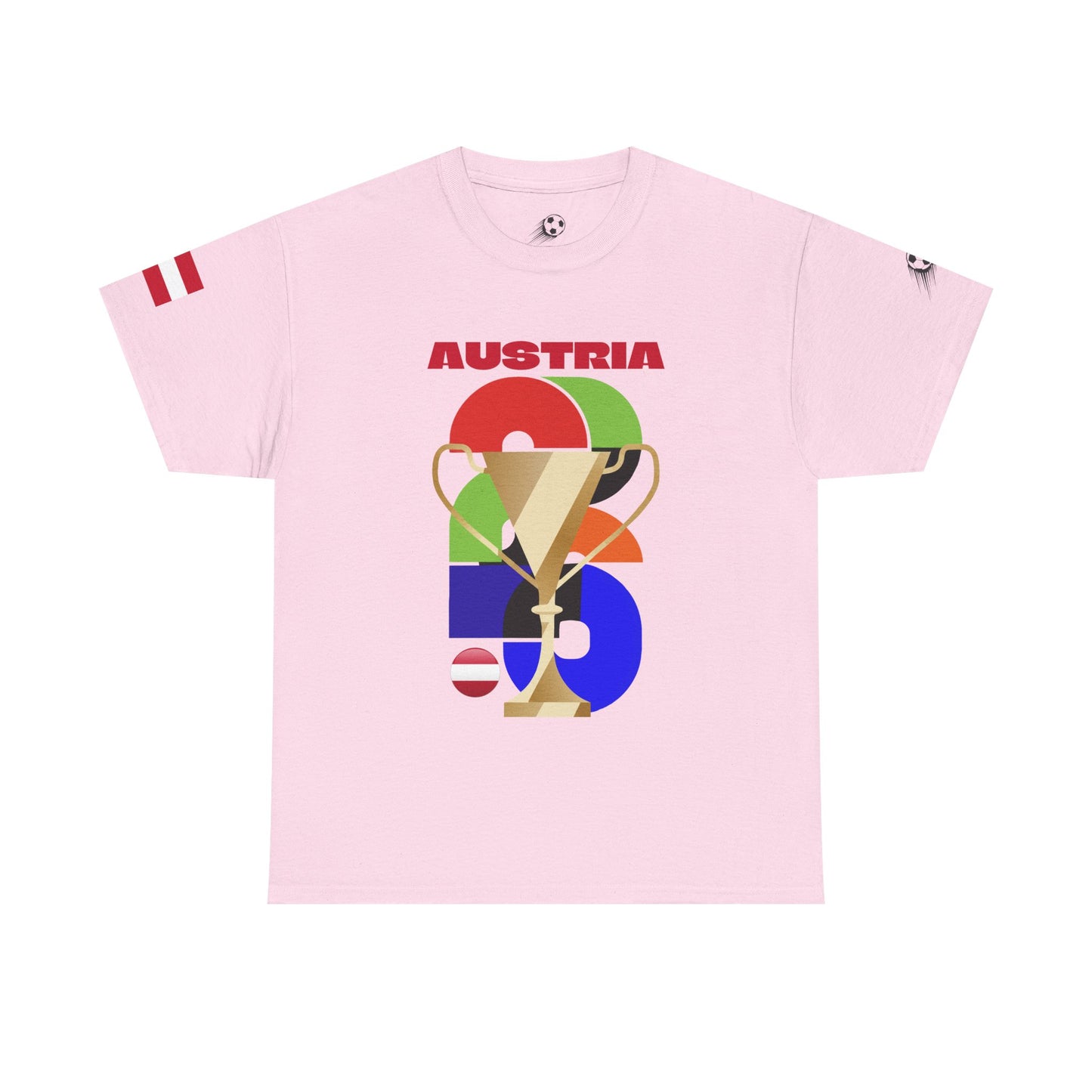 Austria Football T-Shirt - Unisex Austria Soccer Fan Tee with Flag (2026)