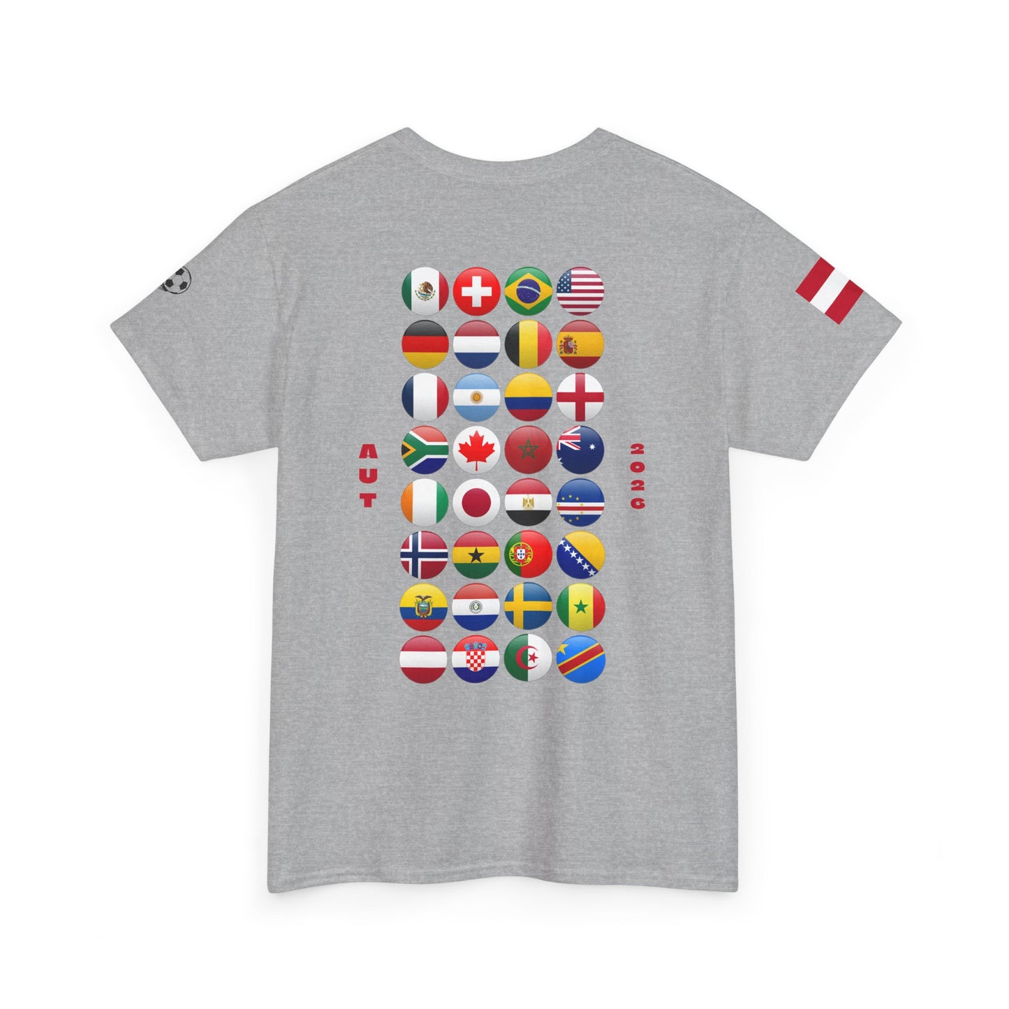 Austria Football T-Shirt - Unisex Austria Soccer Fan Tee with Flag (2026)