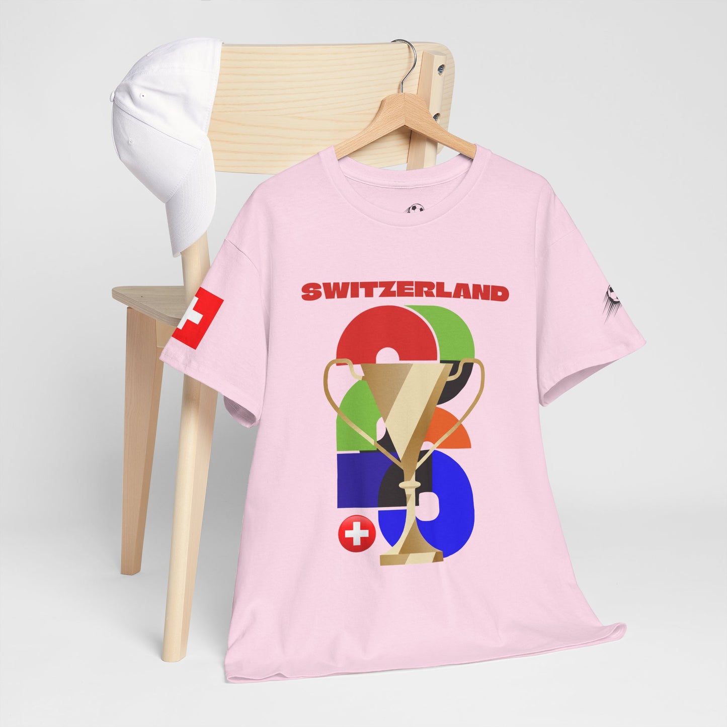 Switzerland Football T-Shirt - Unisex Switzerland Soccer Fan Tee with Flag (2026)