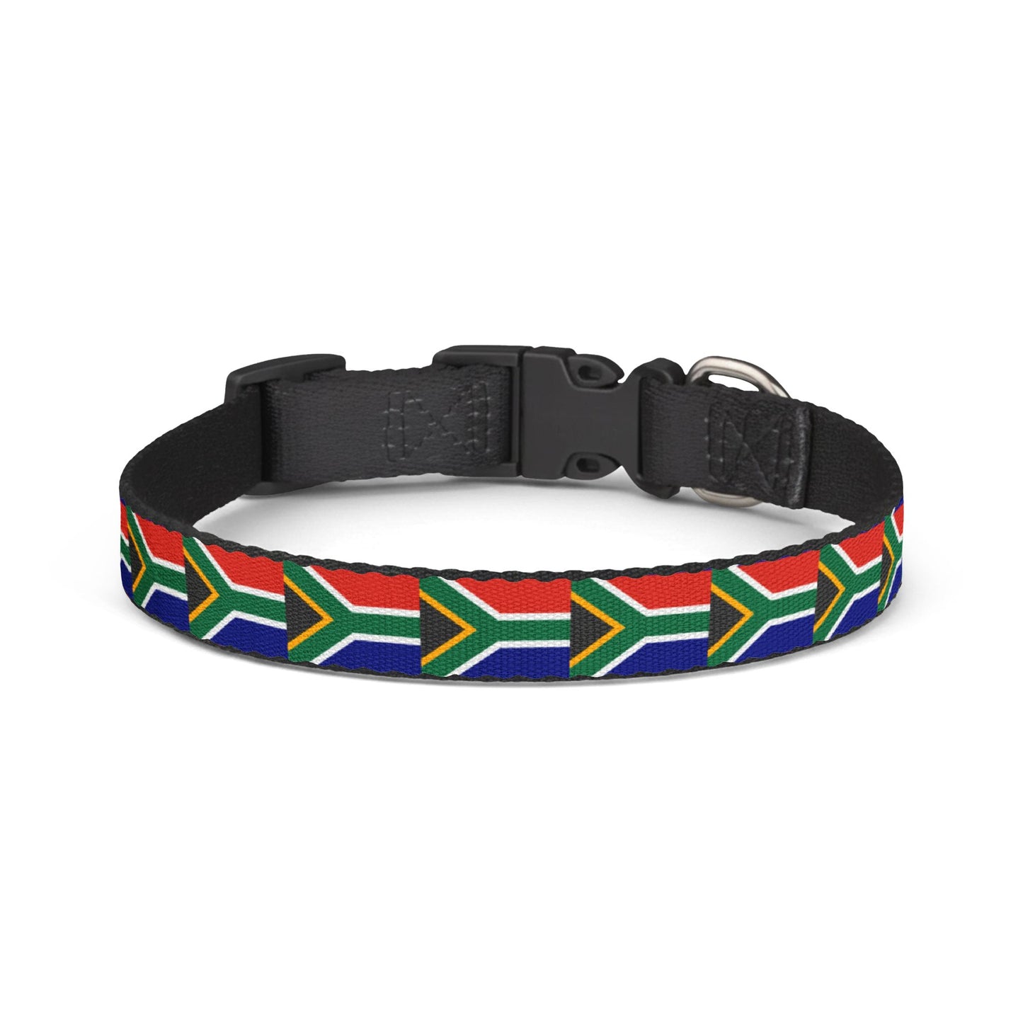 South Africa Soccer Dog Collar — South African Flag Grid Clip-On Pet Collar, Fan Gear