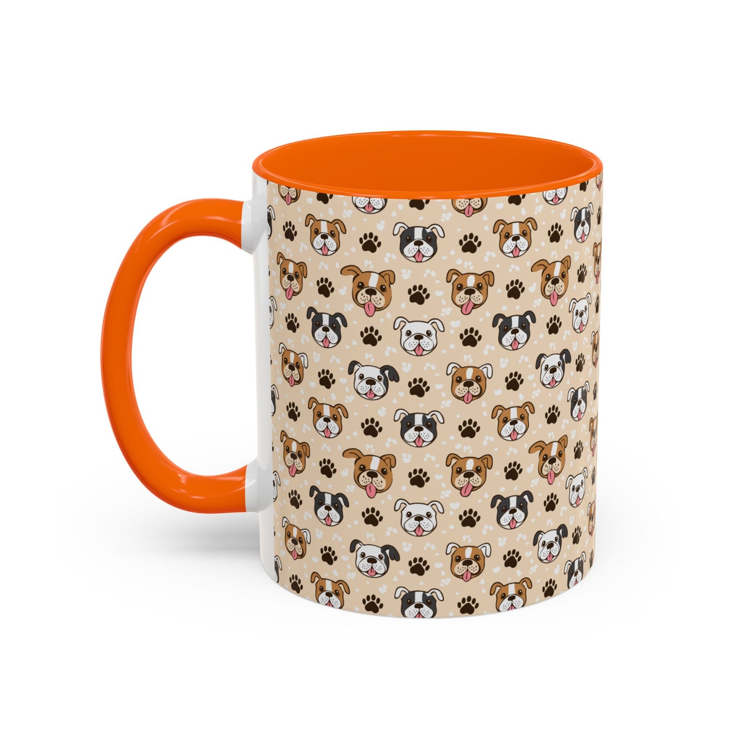 Coffee Mug, English Bulldog and Paw Print Print, Dog Lover Gift, Animal Lover, Pet Owner, Cute Mug, Ceramic Cup