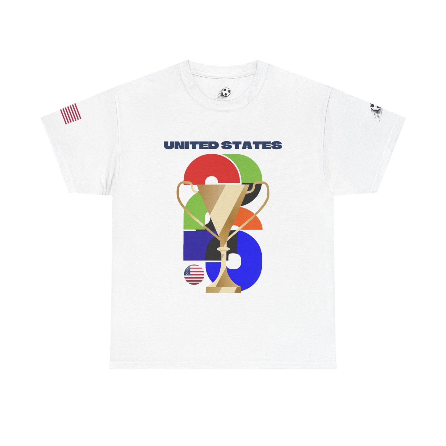 United States Football T-Shirt - Unisex United States Soccer Fan Tee with Flag (2026)