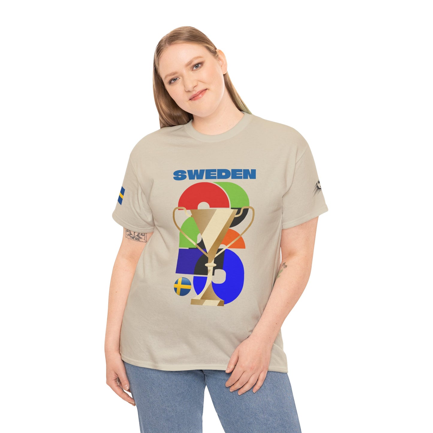 Sweden Football T-Shirt - Unisex Sweden Soccer Fan Tee with Flag (2026)