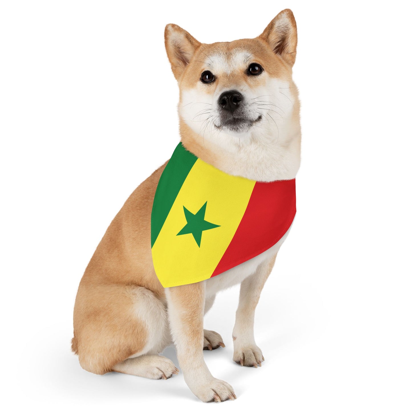 Senegal Soccer Dog Bandana — Senegalese Flag Snap-On Pet Bandana, Fan Gear