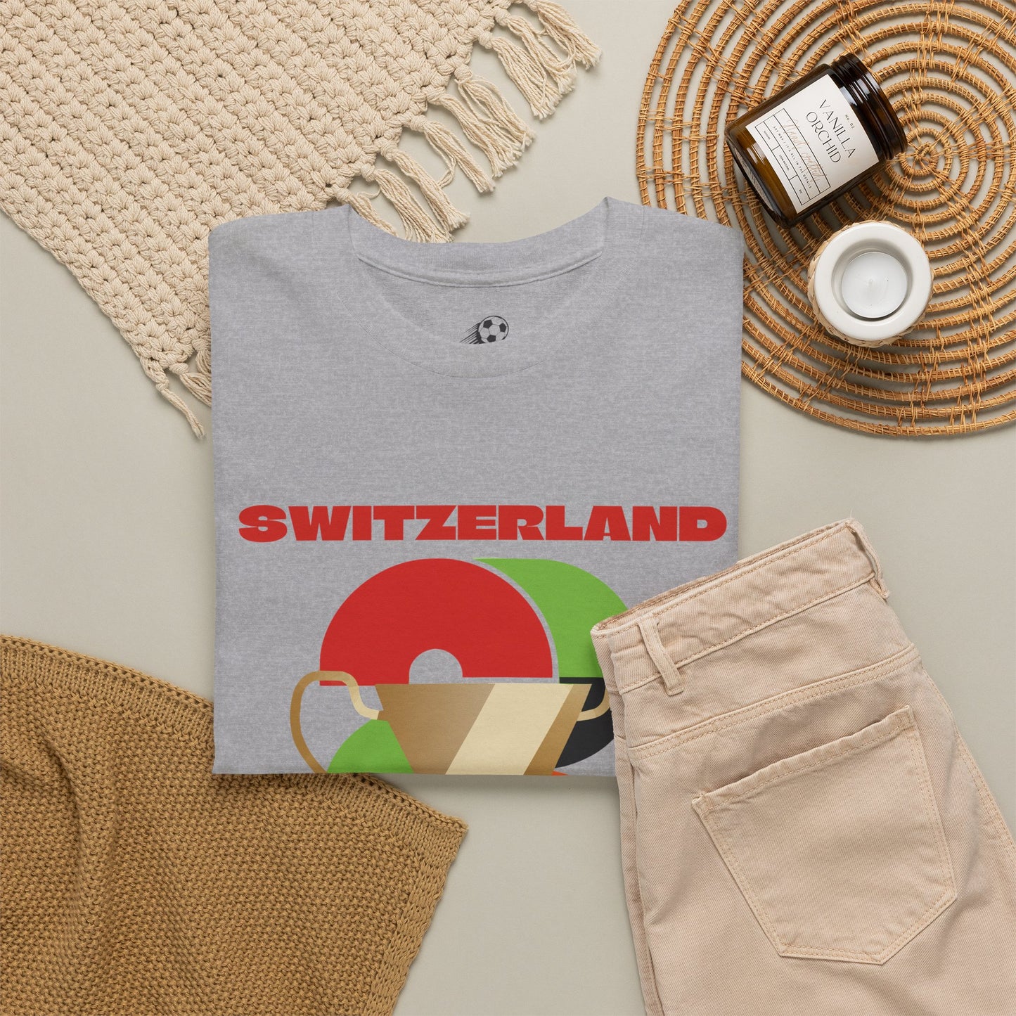 Switzerland Football T-Shirt - Unisex Switzerland Soccer Fan Tee with Flag (2026)