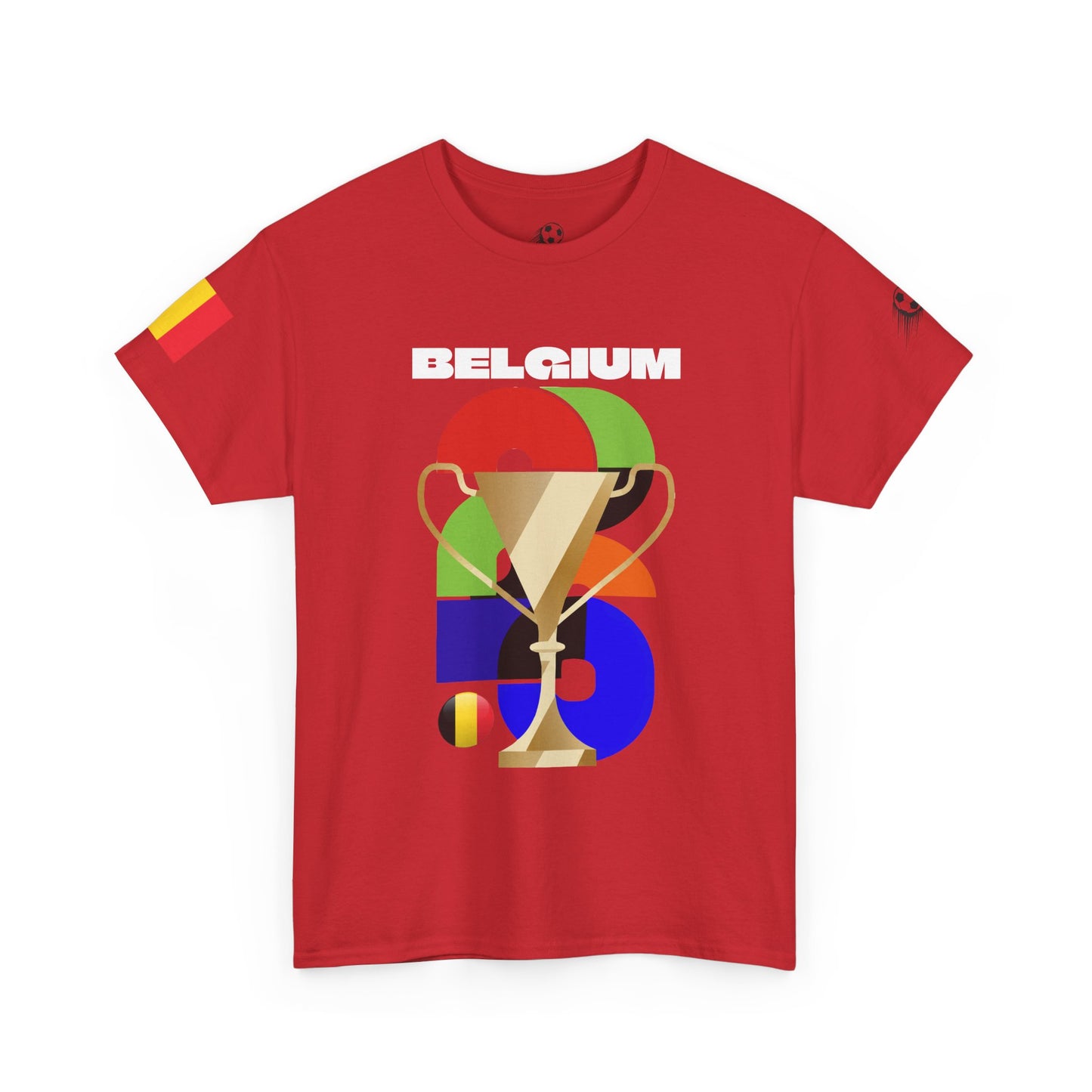 Belgium Football T-Shirt - Unisex Belgium Soccer Fan Tee with Flag (2026)