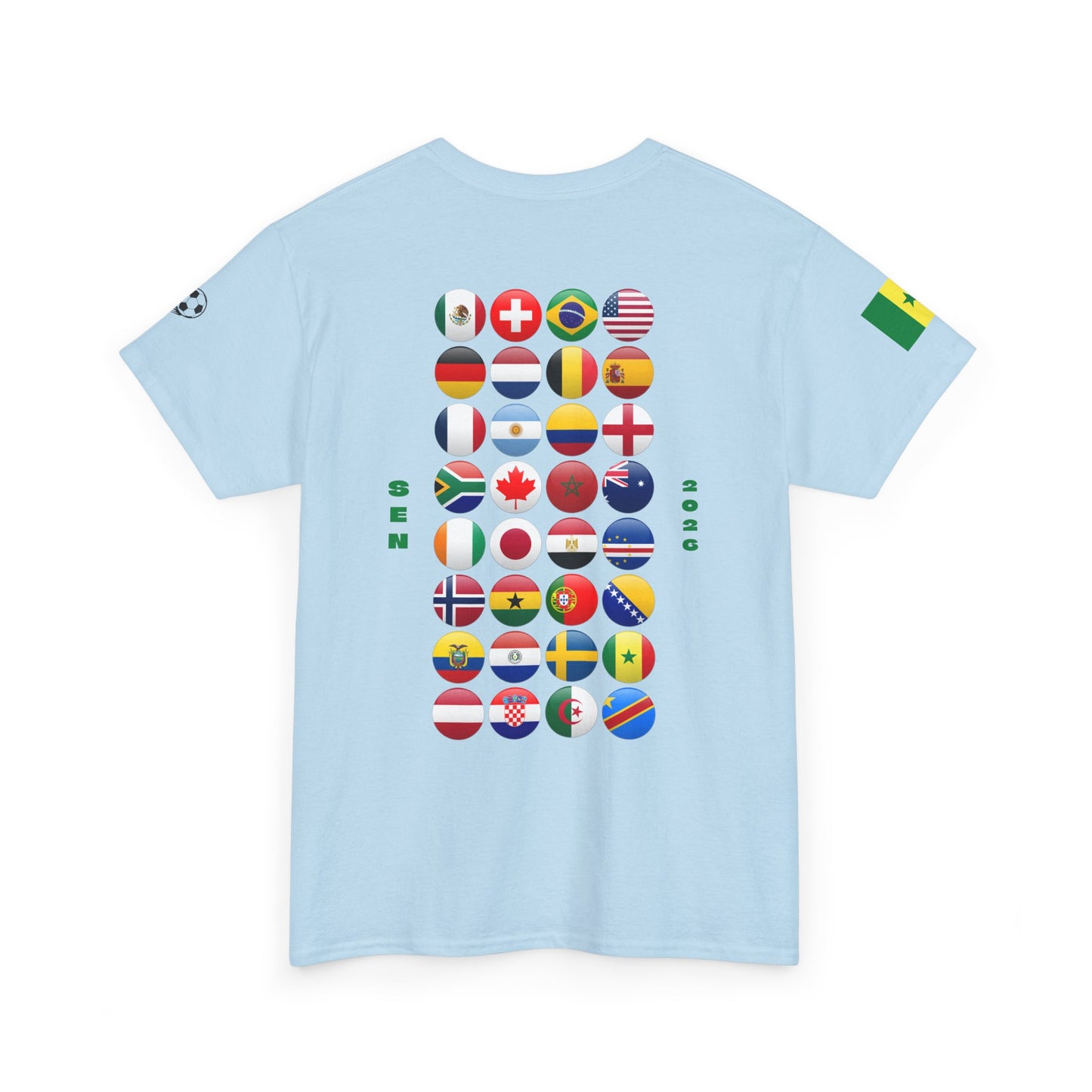 Senegal Football T-Shirt - Unisex Senegal Soccer Fan Tee with Flag (2026)