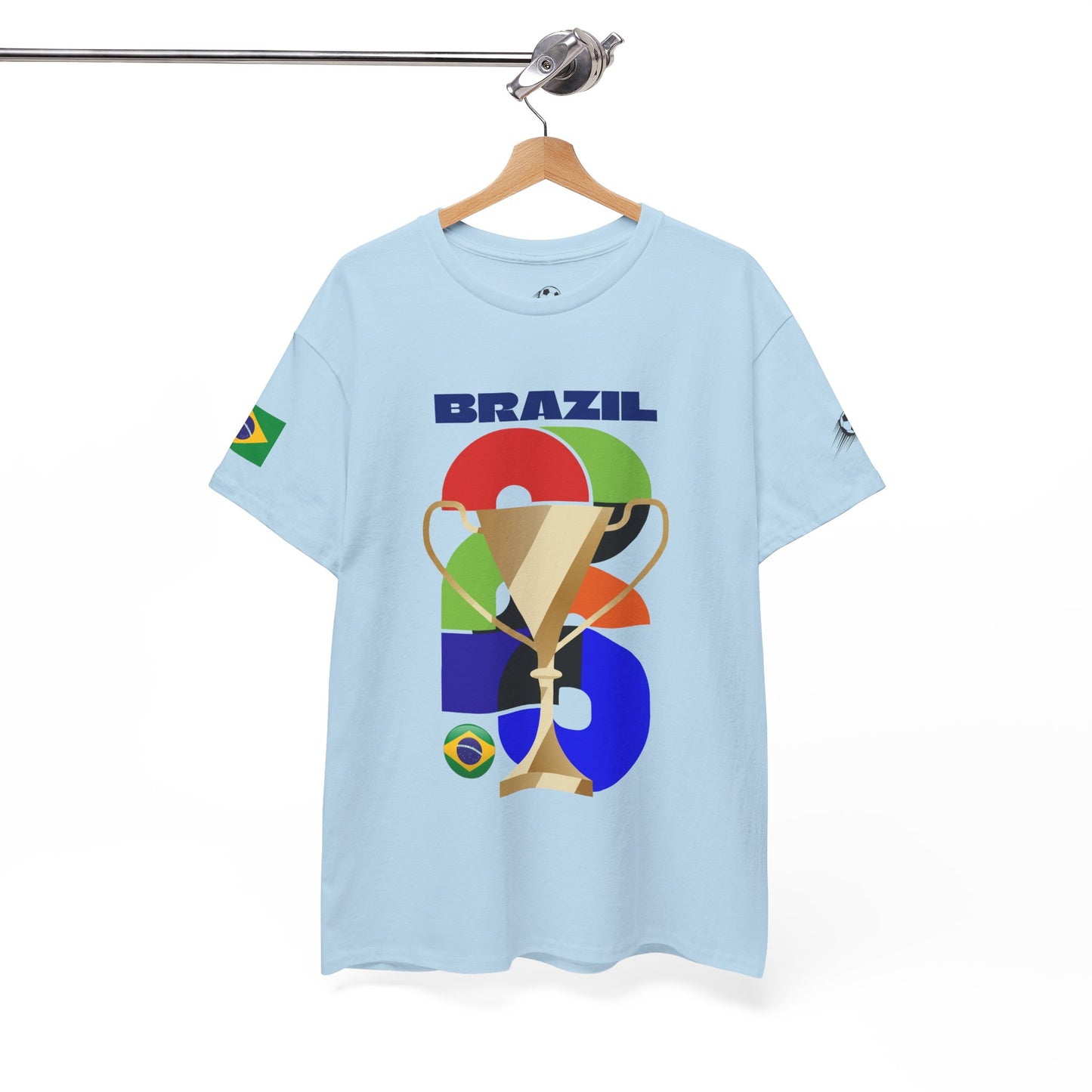 Brazil Football T-Shirt - Unisex Brazil Soccer Fan Tee with Flag (2026)