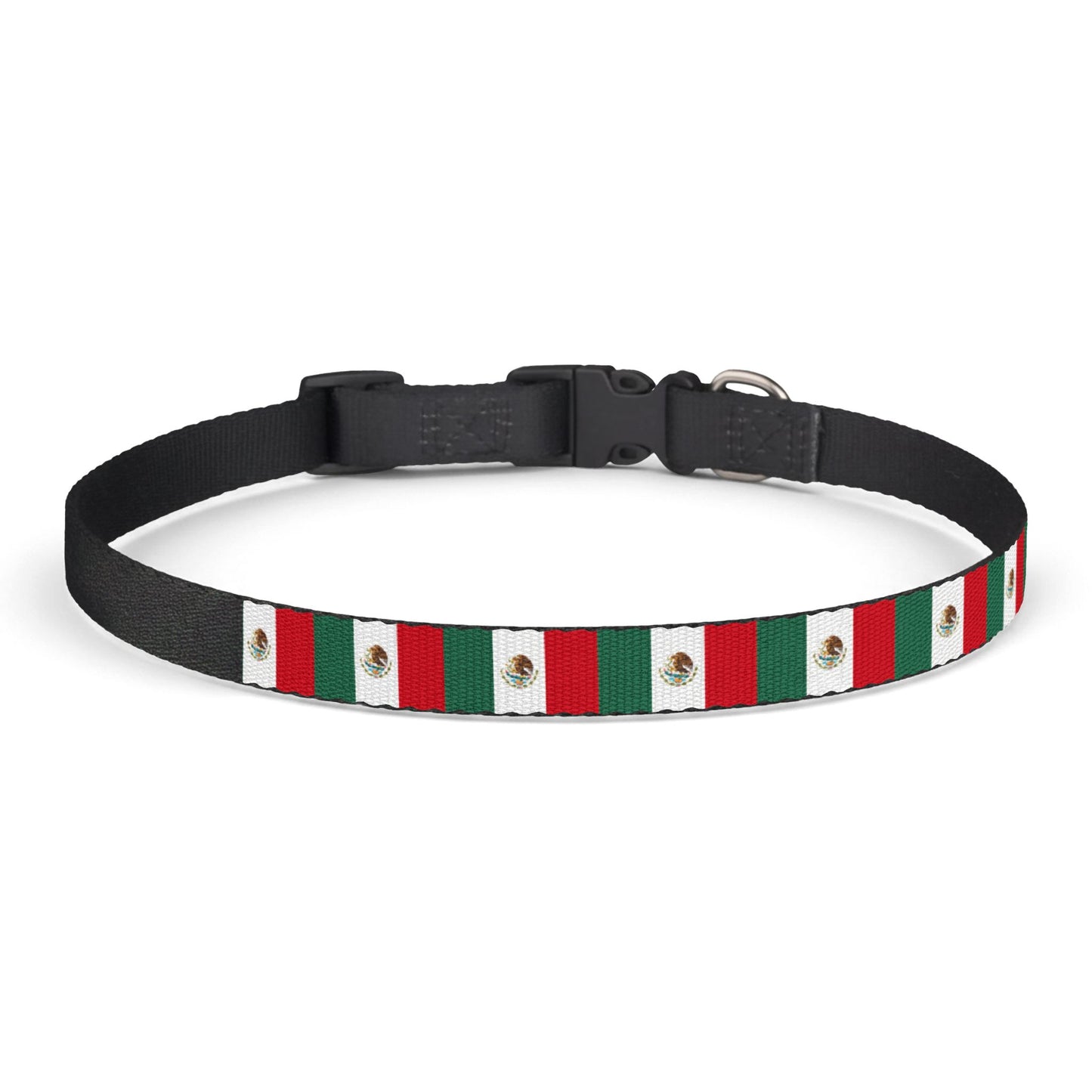 Mexico Soccer Dog Collar — Mexican Flag Grid Clip-On Pet Collar, Fan Gear