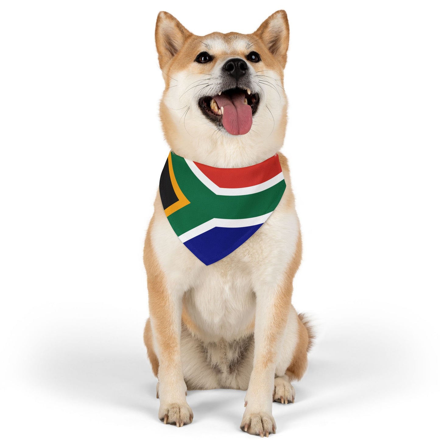 South Africa Soccer Dog Bandana — South African Flag Snap-On Pet Bandana, Fan Gear