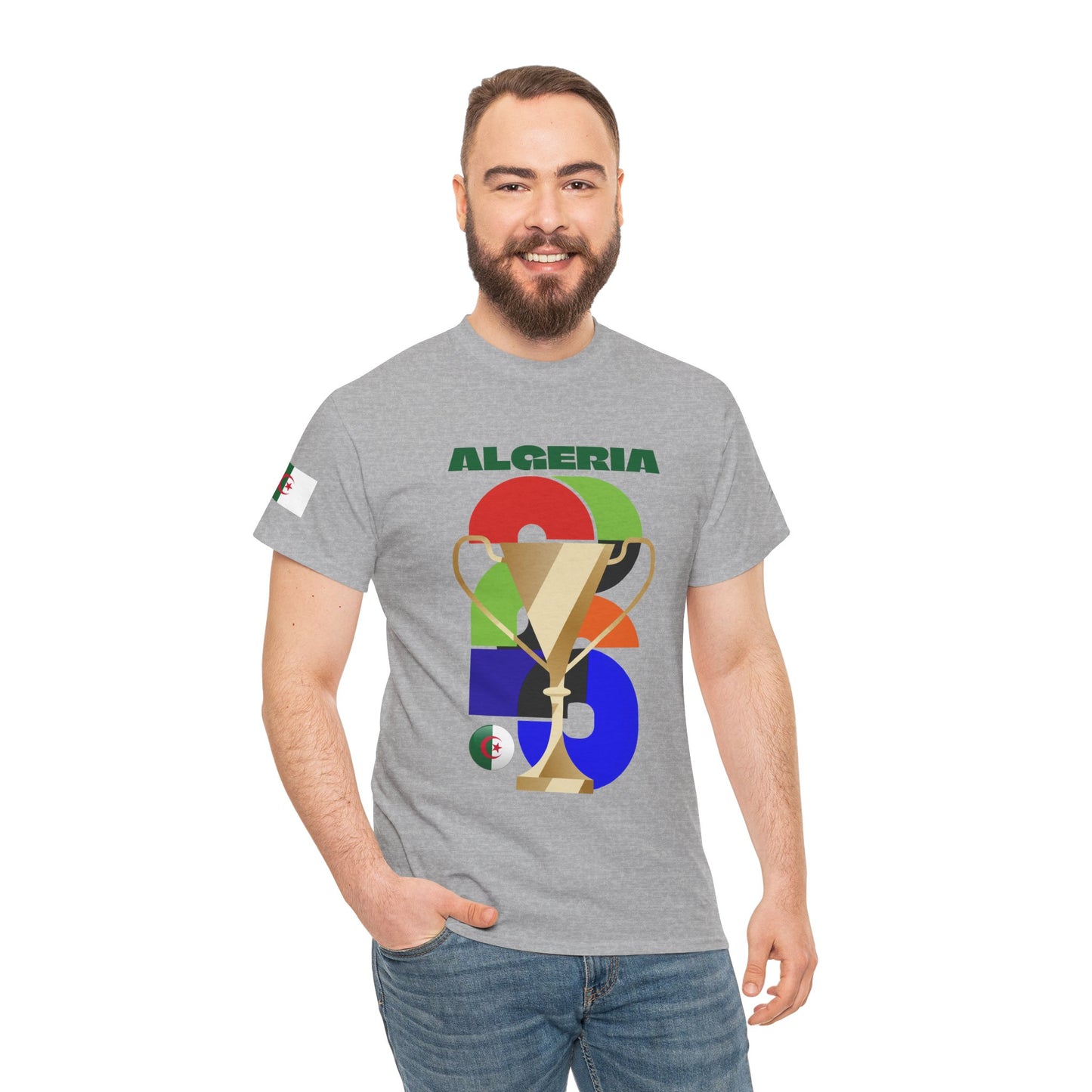 Algeria Football T-Shirt - Unisex Algeria Soccer Fan Tee with Flag (2026)