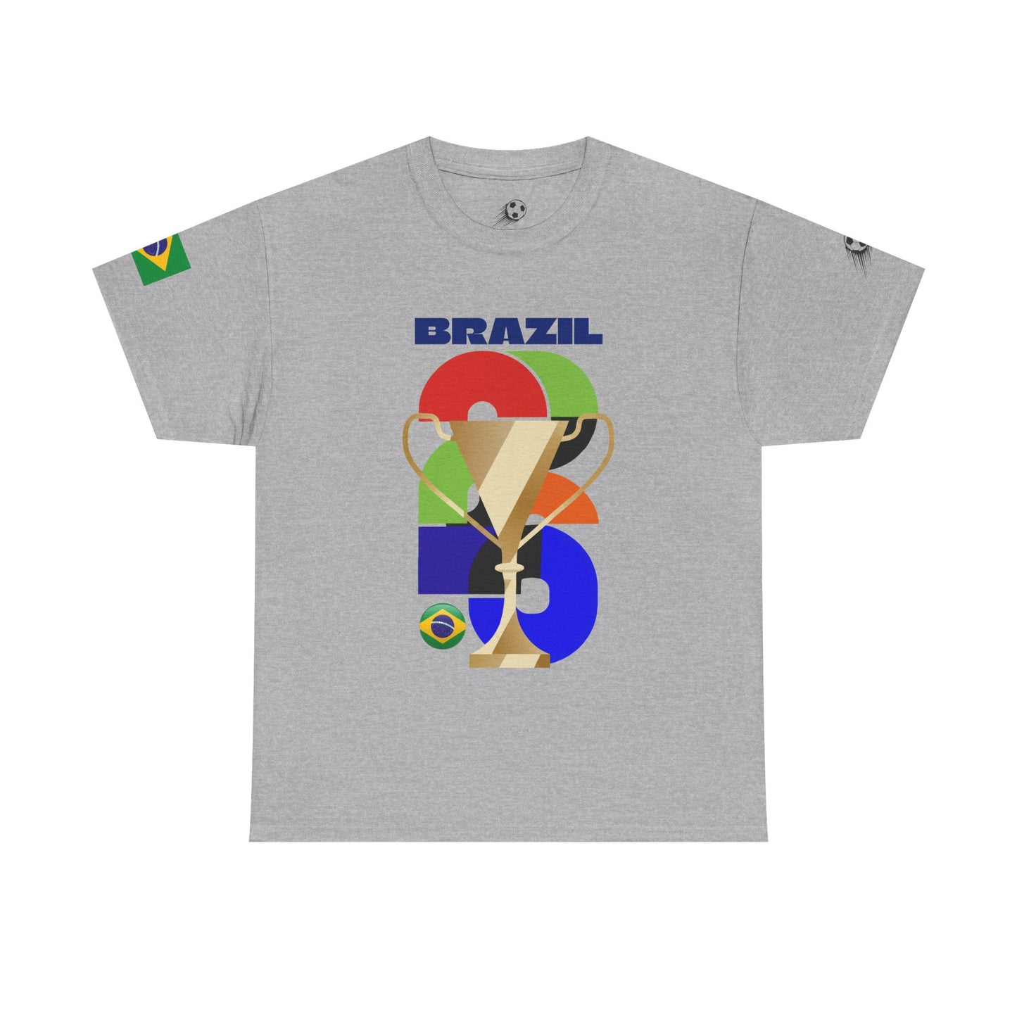 Brazil Football T-Shirt - Unisex Brazil Soccer Fan Tee with Flag (2026)
